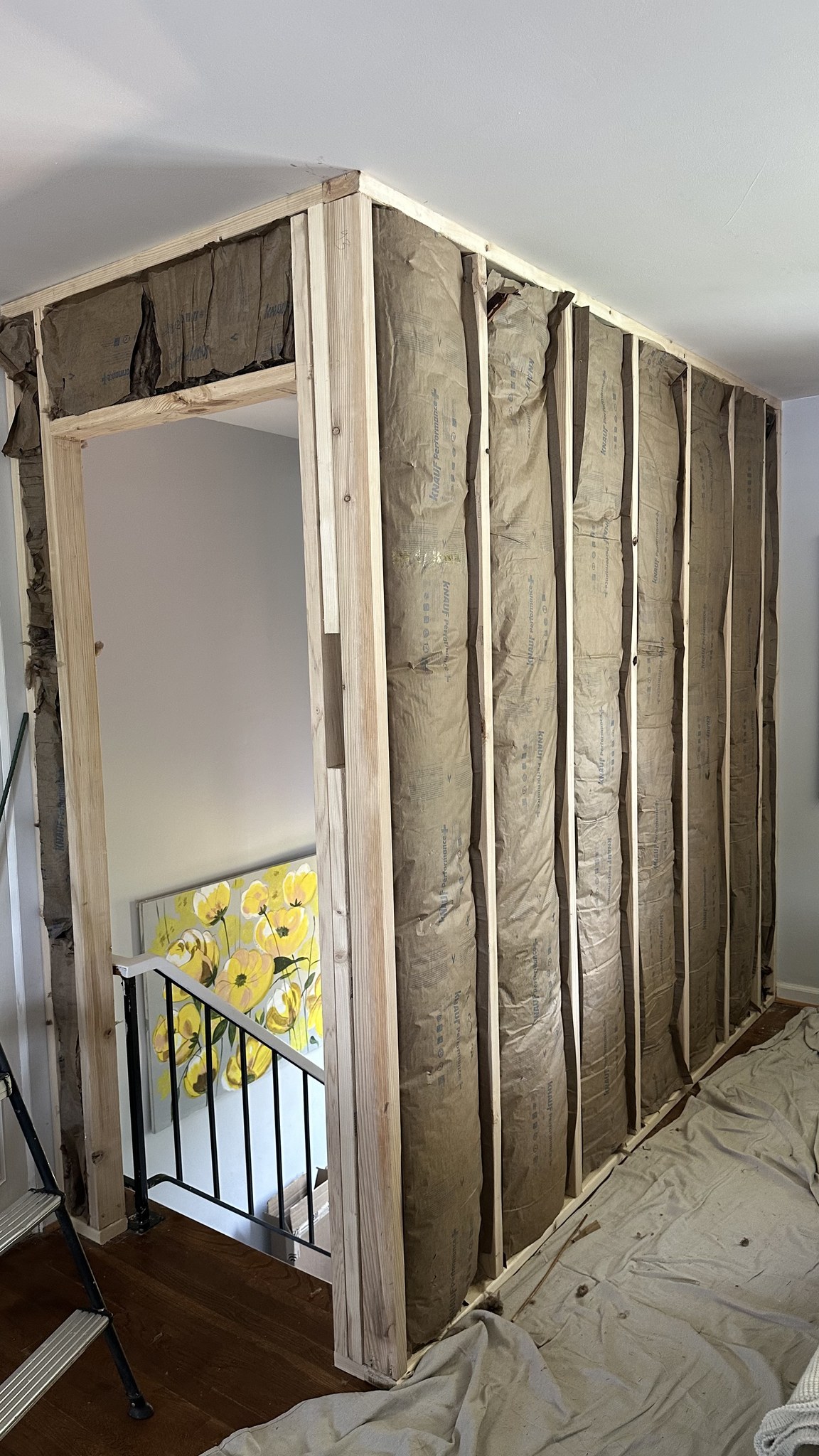 Framing and insulation in progress, Sterling